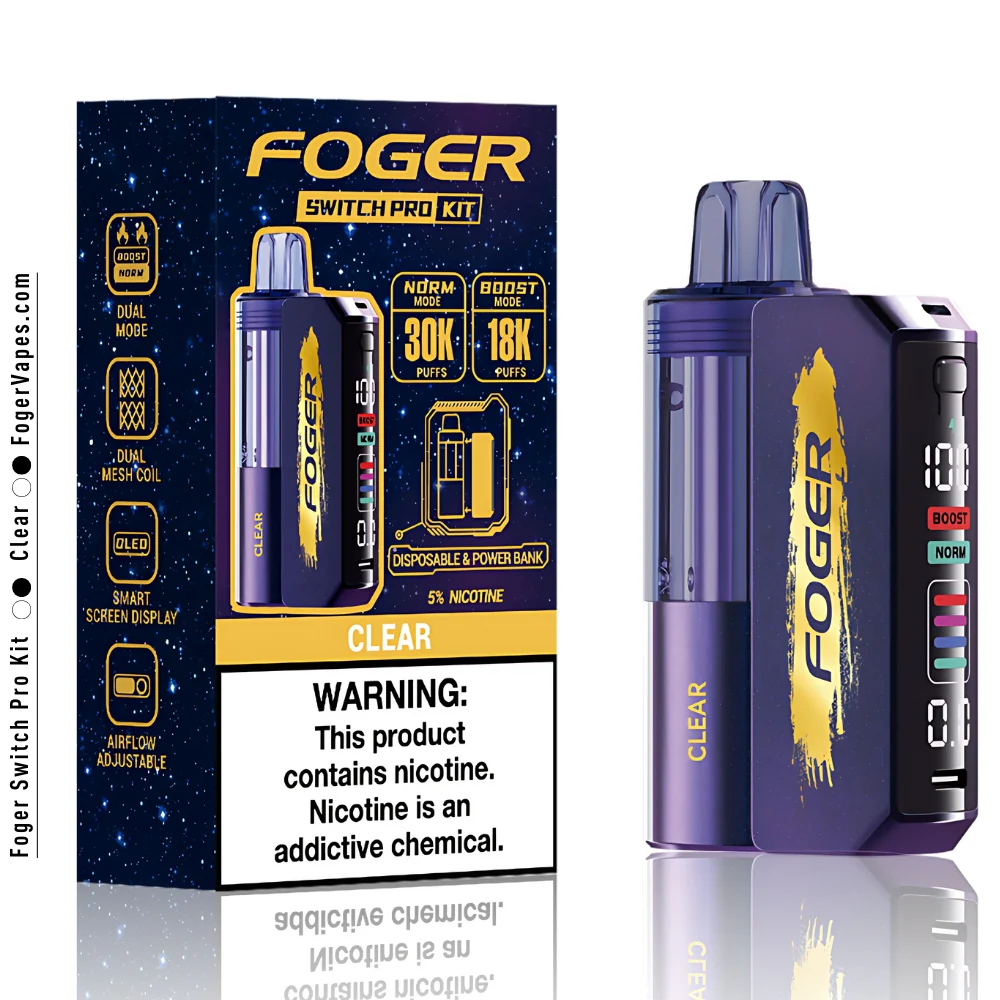 Clear Foger Switch Pro Kit 30K Puffs - Image 3