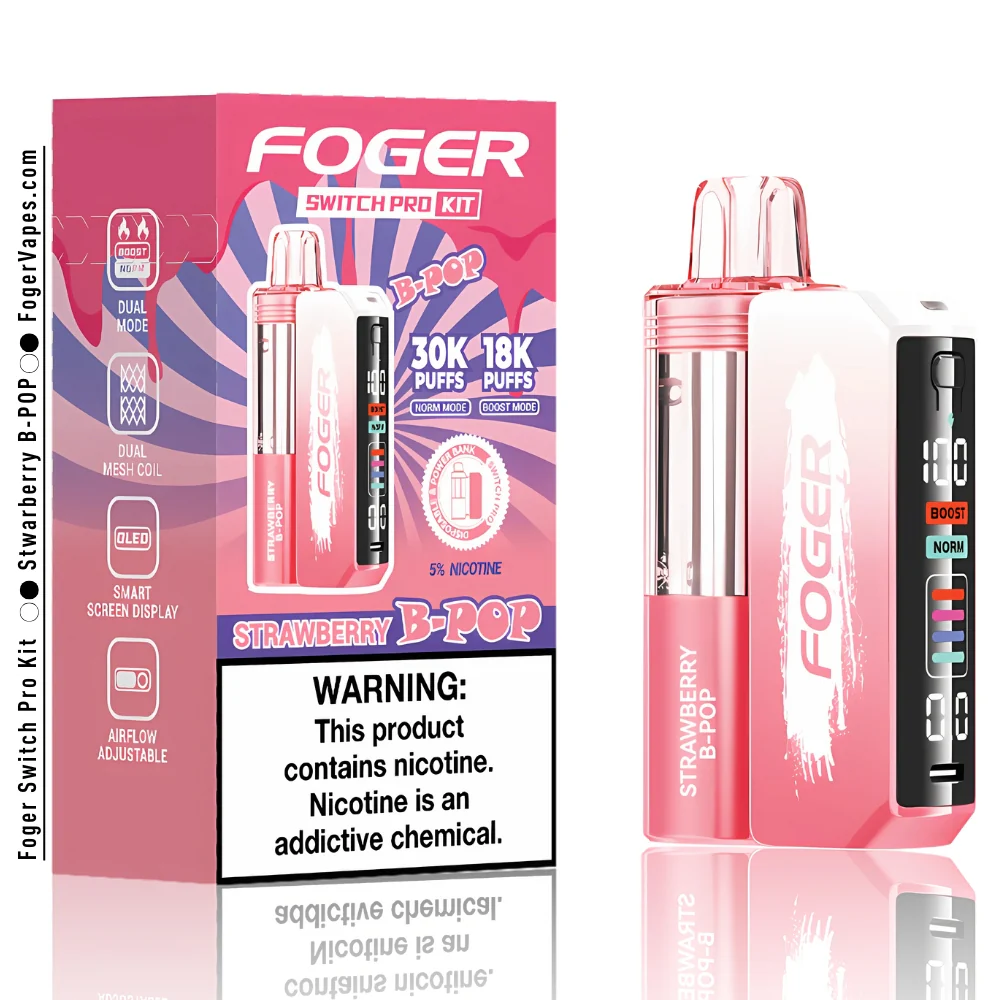 Strawberry B-POP Foger Switch Pro Kit 30K Puffs - Image 3