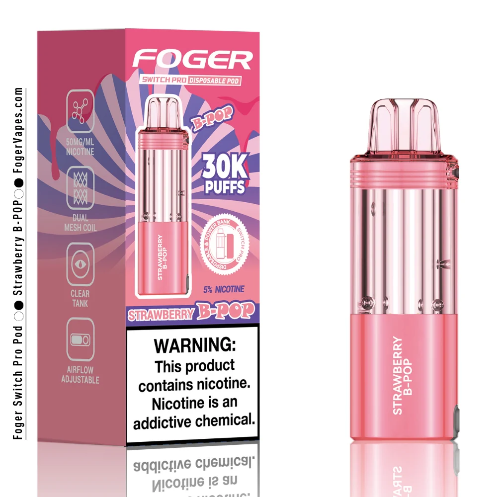 Strawberry B-POP Foger Switch Pro Pod 30K Puffs - Image 3