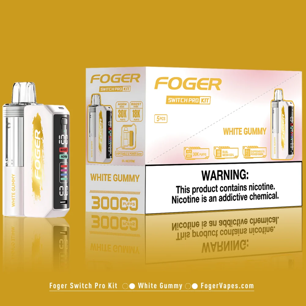 White Gummy Foger Switch Pro Kit 30K Puffs - Image 4